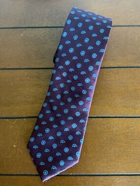 Jos A Bank Reserve Purple Lemon Orange Slice 100% Silk Mens Tie